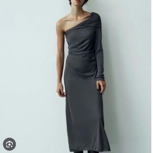 zara grey long dress